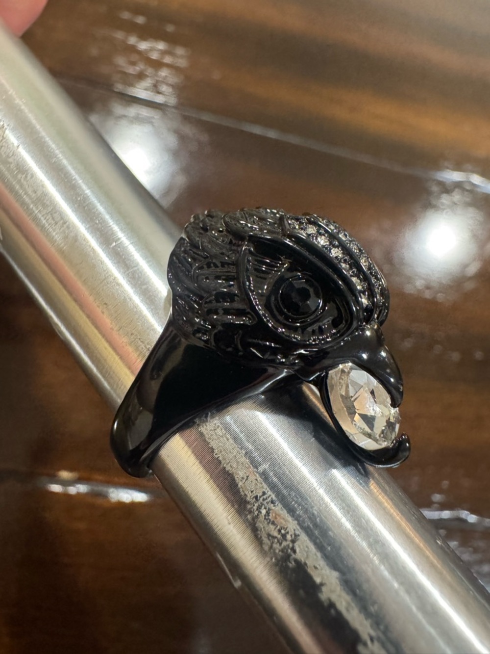 Kurt Geiger Pave Eagle Crystal Cocktail Ring - Picture 6 of 6